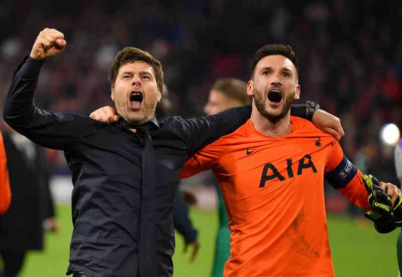 Pochettino y Lloris celebran llegar a la final de la Liga de Campeones 2019. “Sigo en contacto con Mauricio, él es parte de mi familia futbolística”, dice el francés